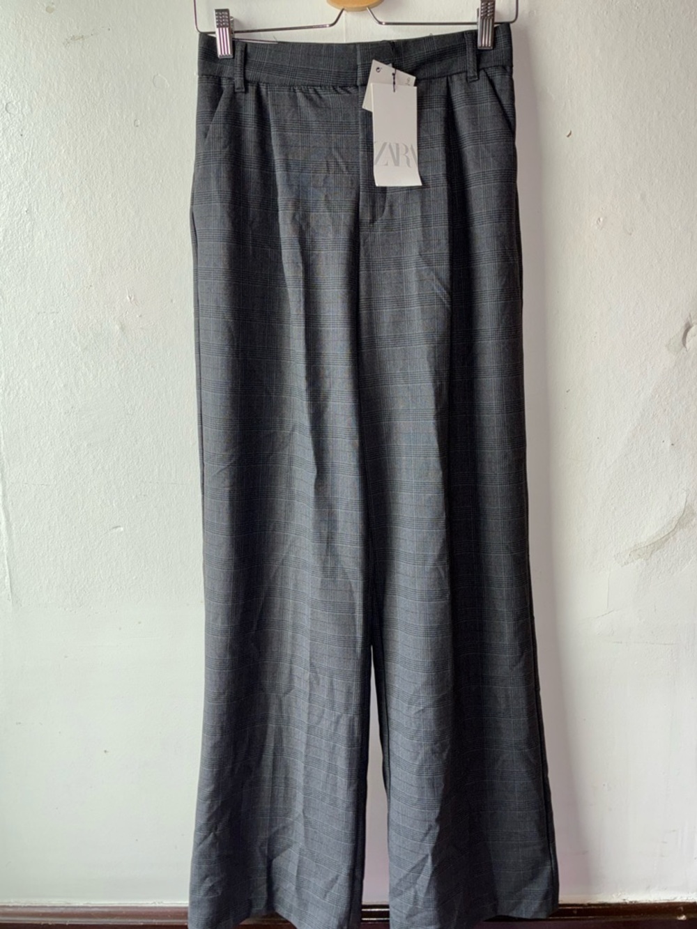 ZARA Charcoal Plaid Trousers